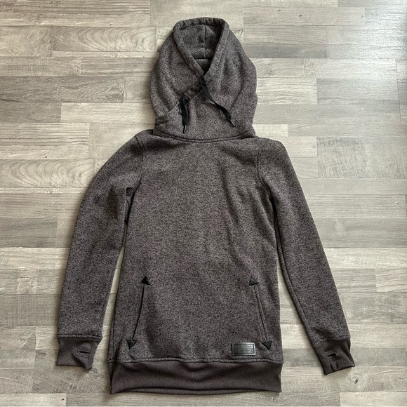 Volcom Women's Charcoal Gray Tower Hooded Fleece Sweatshirt M - Picture 1 of 6